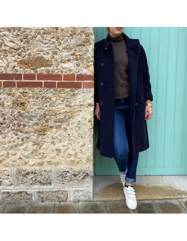 Manteau long en laine bleu marine livraison et retour toujours gratuits