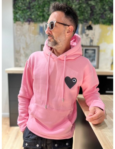 Sweat à Capuche rose avec motif Coeur Noir Homme chez Cornerstreet bien 