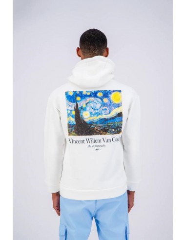 Sweat capuche Van Gogh Blanc Faites des économies