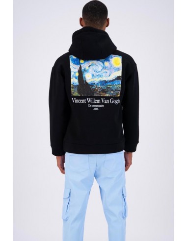 Sweat Capuche van Gogh Noir Par le système avancé 