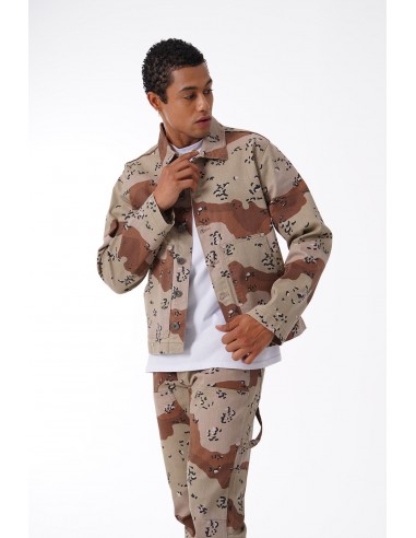 ensemble veste et pantalon camouflage désert camel pas cher