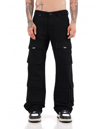 Jeans Noir homme Coupe Large Multipoches le des métaux précieux