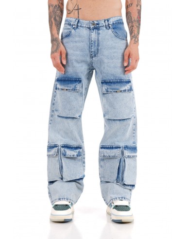 Jeans Bleu homme Coupe Large Multipoches sur le site 