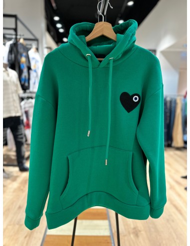 Sweat capuche vert avec cœur noir 50-70% off 