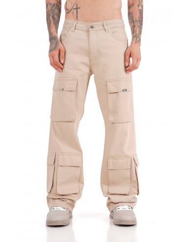 Jeans Beige homme Coupe Large Multipoches paiement sécurisé