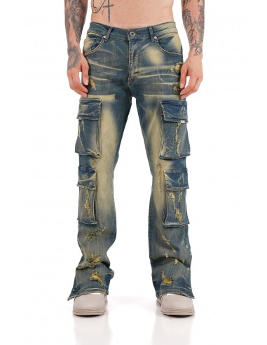 Jeans Bleu Delavé homme Coupe Large Multipoches en ligne des produits 