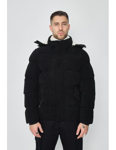 Manteau Doudoune Homme Velour Noir à Capuche hantent personnes