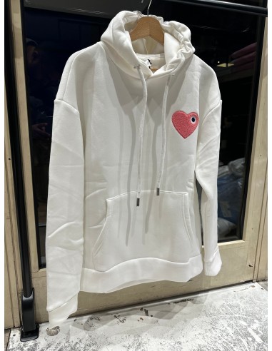 Sweat capuche Blanc avec cœur Rose en ligne