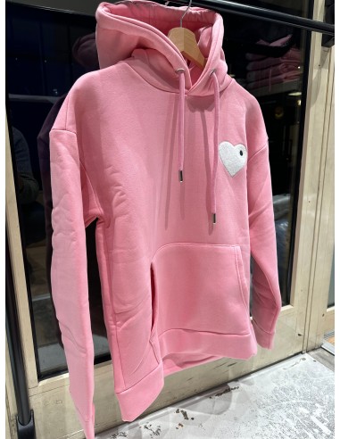 Sweat capuche Rose avec cœur Blanc prix pour 