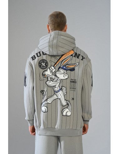 Sweat Capuche Gris Bugs Bunny x Yankees Par le système avancé 