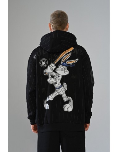 Sweat Capuche Noir Bugs Bunny x Yankees pour bénéficier 