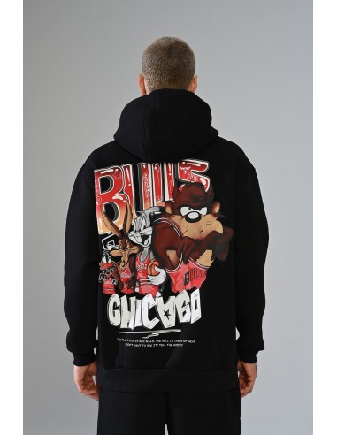 Sweat Capuche Chicago Bulls Noir Cartoon de la marque