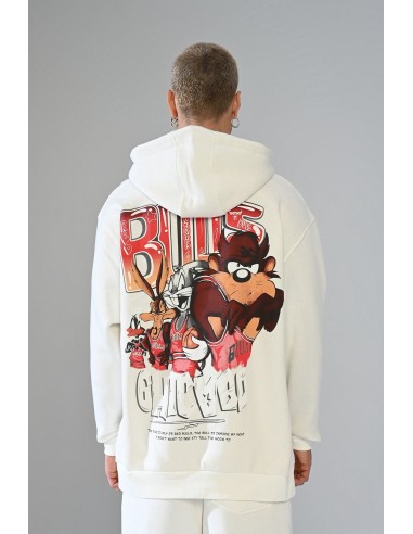 Sweat Capuche Chicago Bulls Blanc Cartoon shop