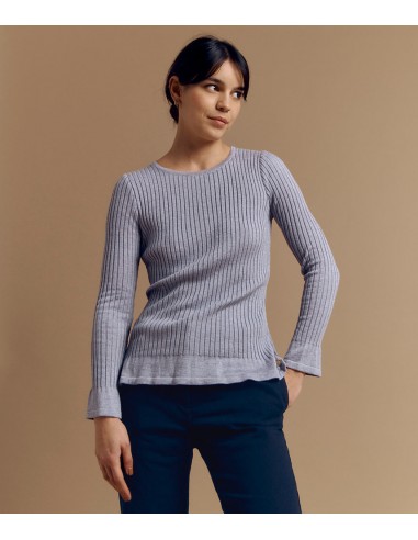 Pull maille côtes en laine Mérinos et viscose ARIA/84163/912 votre