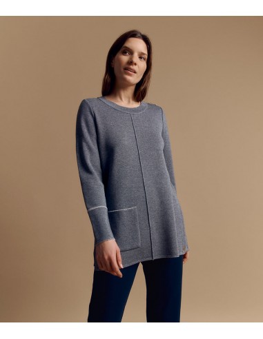 Pull maille tunique en laine Mérinos AURORE/84063/911 vente chaude votre 