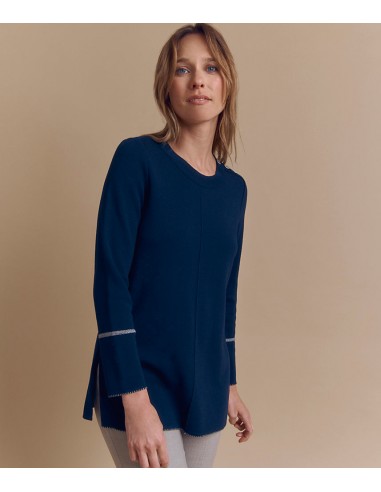 Pull tunique maille en laine Mérinos AUBE/84094/886 france