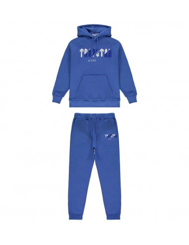 Trapstar Chenille Decoded Hooded Tracksuit - Dazzling Blue/White livraison gratuite