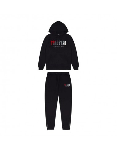 Trapstar Chenille Decoded Hooded Tracksuit - Black/Red Livraison rapide