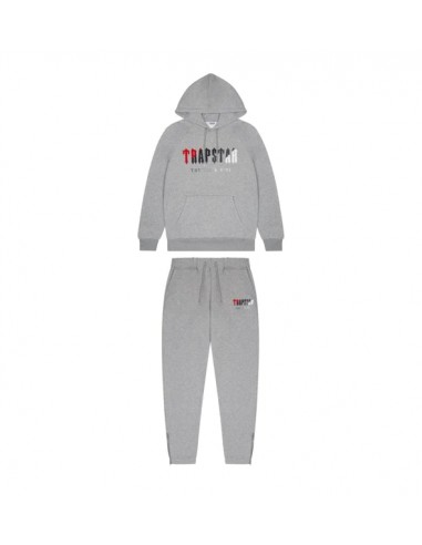 Trapstar Chenille Decoded Hooded Tracksuit - Grey/Red 2024