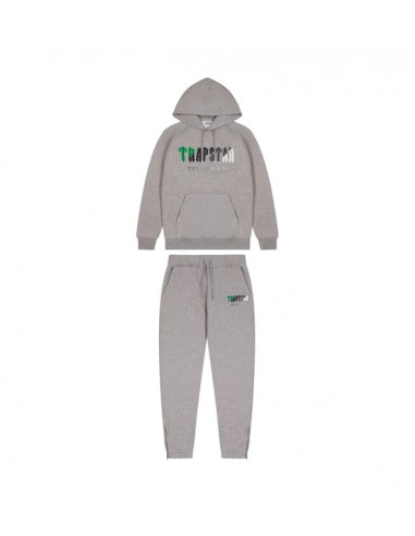 Trapstar Chenille Decoded Hooded Tracksuit - Grey/Green Bee de votre