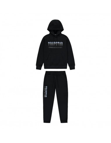 Trapstar Chenille Decoded 2.0 Hooded Tracksuit - Black / Ice Blue Amélioration de cerveau avec