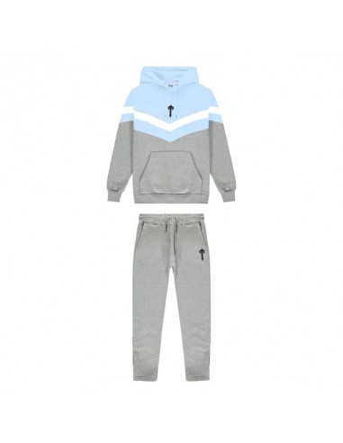 Trapstar V-Stripe Hooded Tracksuit - Cashmere Blue / White / Grey la chaussure