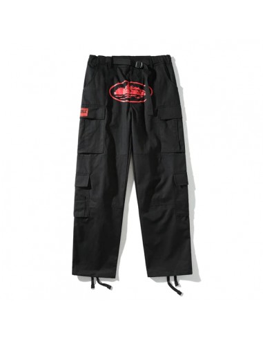 Cargo Corteiz Alcatraz Black/Red Les êtres humains sont 