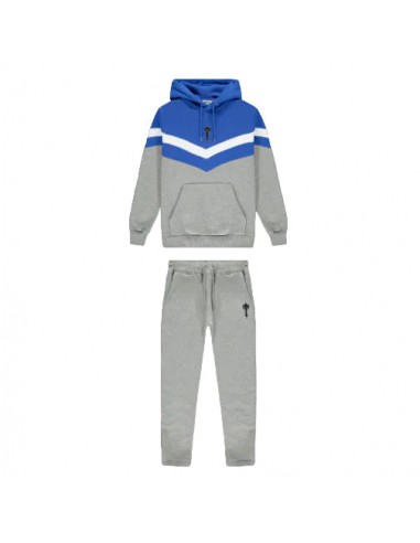 Trapstar V-Stripe Hooded Tracksuit - Blue / White / Grey soldes