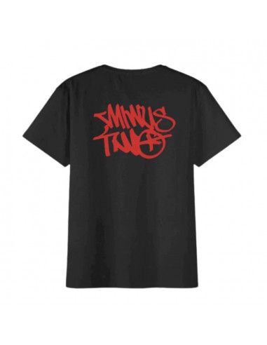 T-shirt Minus Two - Black Red en linge