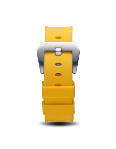 Yellow Silicone Strap With Silver Buckle Véritable concentré