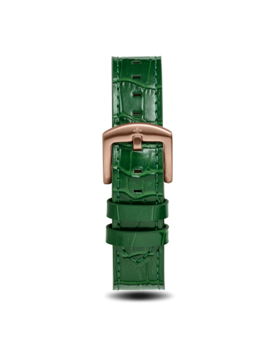 Green Croc Pattern Leather Strap With Rose Gold Buckle - Prague Deluxe votre