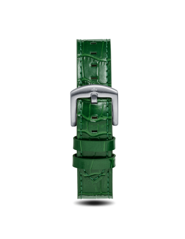 Green Croc Pattern Leather Strap With Silver Buckle - Prague Deluxe une grave pollution 