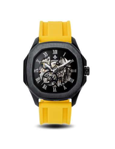 The Avalon Black + Yellow Silicone Strap Economisez 