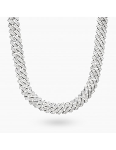 Prong baguette link chain 19mm silver à prix réduit toute l'année