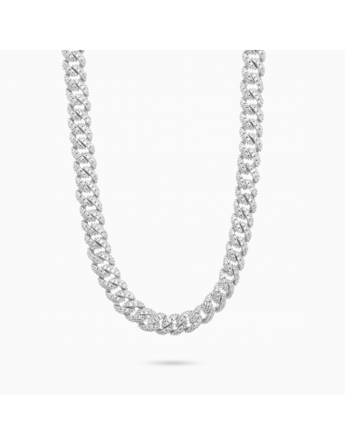 Iced Cuban link chain 6.8 mm silver Jusqu'à 80% De Réduction