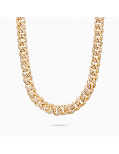 Iced Cuban link chain 10 mm gold en ligne