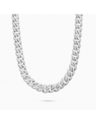 Iced Cuban link chain 10 mm silver france